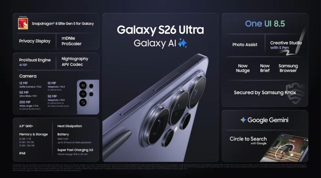 2715-1-1024x570 Samsung Galaxy S26 シリーズ発表　日本で5年ぶりに「+」モデル復活　Snapdragon 8 Elite Gen 5搭載でAIがさらに直感的