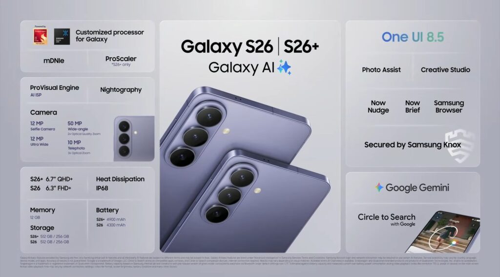 2718-1024x567 Samsung Galaxy S26 シリーズ発表　日本で5年ぶりに「+」モデル復活　Snapdragon 8 Elite Gen 5搭載でAIがさらに直感的